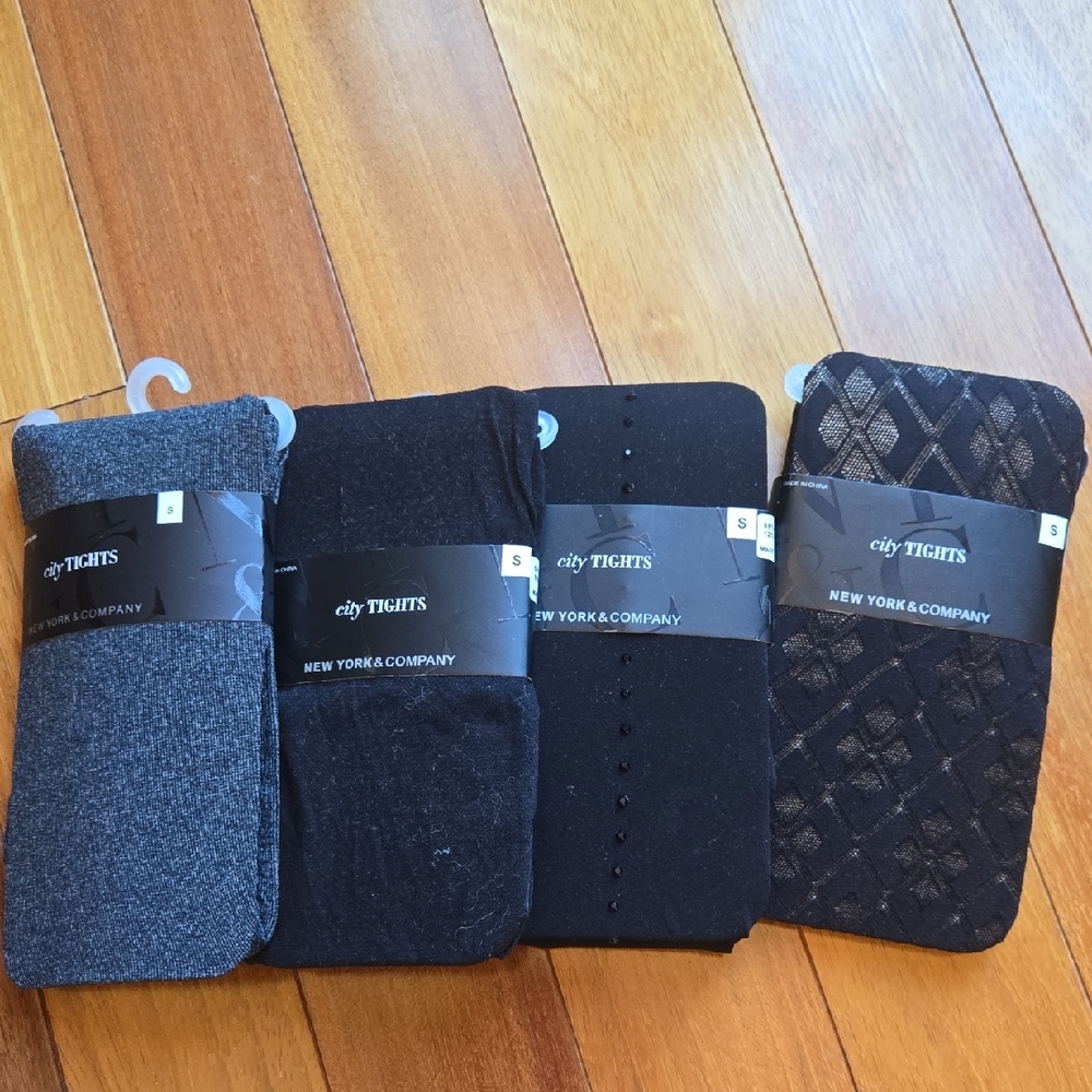 New York & Company Women's Black and Gray Hosiery Collection
